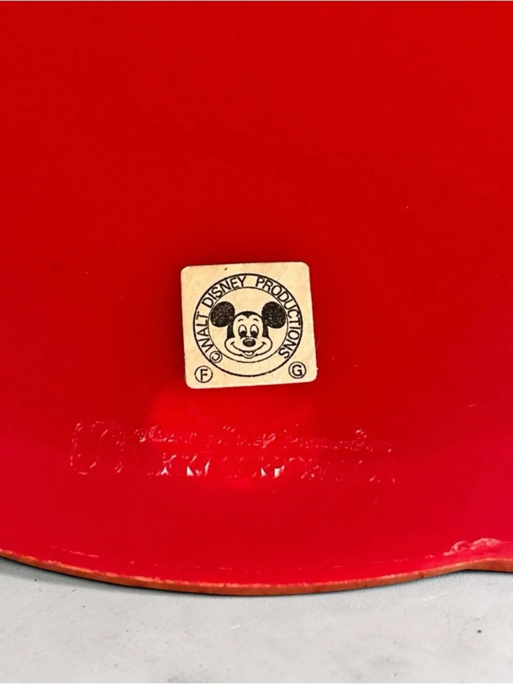 Vtg Retro Mickey Mouse Pluto Wall Mirror (Tokyo Disneyland) Pre 1986 Disney Red